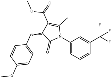 methyl 2-methyl-4-[4-(methylsulfanyl)benzylidene]-5-oxo-1-[3-(trifluoromethyl)phenyl]-4,5-dihydro-1H-pyrrole-3-carboxylate Struktur