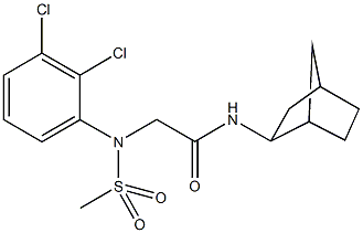 N-bicyclo[2.2.1]hept-2-yl-2-[2,3-dichloro(methylsulfonyl)anilino]acetamide Struktur