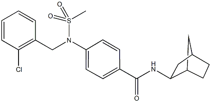 N-bicyclo[2.2.1]hept-2-yl-4-[(2-chlorobenzyl)(methylsulfonyl)amino]benzamide Struktur