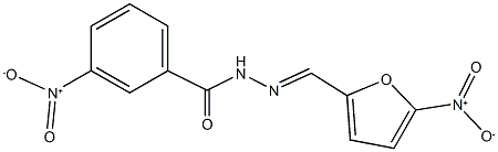 3-nitro-N'-({5-nitro-2-furyl}methylene)benzohydrazide Struktur