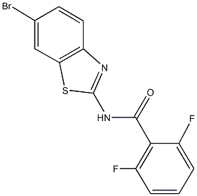 N-(6-bromo-1,3-benzothiazol-2-yl)-2,6-difluorobenzamide Struktur