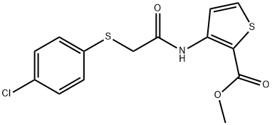 methyl 3-({[(4-chlorophenyl)sulfanyl]acetyl}amino)-2-thiophenecarboxylate Struktur