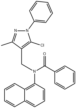 N-[(5-chloro-3-methyl-1-phenyl-1H-pyrazol-4-yl)methyl]-N-(1-naphthyl)benzamide Struktur