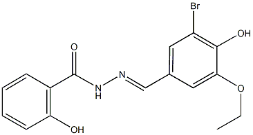 N'-(3-bromo-5-ethoxy-4-hydroxybenzylidene)-2-hydroxybenzohydrazide Struktur