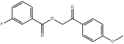 2-(4-methoxyphenyl)-2-oxoethyl 3-fluorobenzoate Struktur