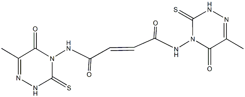 N~1~,N~4~-bis(6-methyl-5-oxo-3-thioxo-2,5-dihydro-1,2,4-triazin-4(3H)-yl)-2-butenediamide Struktur