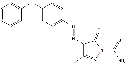 3-methyl-5-oxo-4-[(4-phenoxyphenyl)diazenyl]-4,5-dihydro-1H-pyrazole-1-carbothioamide Struktur