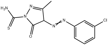 4-[(3-chlorophenyl)diazenyl]-3-methyl-5-oxo-4,5-dihydro-1H-pyrazole-1-carbothioamide Struktur