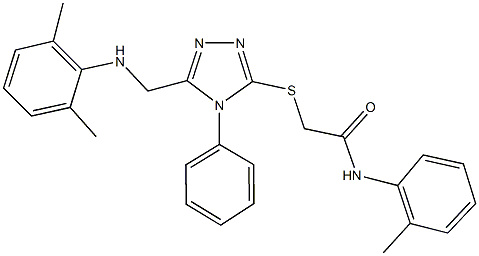 2-({5-[(2,6-dimethylanilino)methyl]-4-phenyl-4H-1,2,4-triazol-3-yl}sulfanyl)-N-(2-methylphenyl)acetamide Struktur