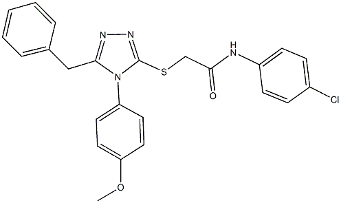 2-{[5-benzyl-4-(4-methoxyphenyl)-4H-1,2,4-triazol-3-yl]sulfanyl}-N-(4-chlorophenyl)acetamide Struktur