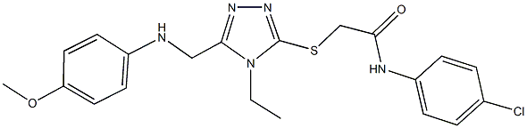 N-(4-chlorophenyl)-2-({4-ethyl-5-[(4-methoxyanilino)methyl]-4H-1,2,4-triazol-3-yl}sulfanyl)acetamide Struktur