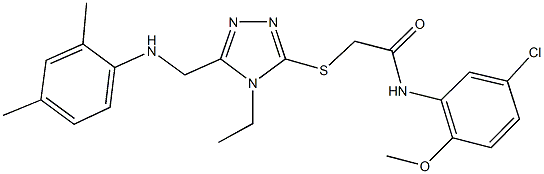 N-(5-chloro-2-methoxyphenyl)-2-({5-[(2,4-dimethylanilino)methyl]-4-ethyl-4H-1,2,4-triazol-3-yl}sulfanyl)acetamide Struktur