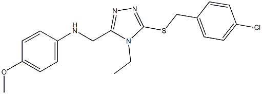 N-[(5-{[(4-chlorophenyl)methyl]sulfanyl}-4-ethyl-4H-1,2,4-triazol-3-yl)methyl]-4-(methyloxy)aniline Struktur