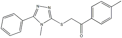 1-(4-methylphenyl)-2-[(4-methyl-5-phenyl-4H-1,2,4-triazol-3-yl)sulfanyl]ethanone Struktur