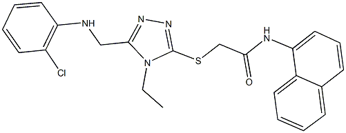 2-({5-[(2-chloroanilino)methyl]-4-ethyl-4H-1,2,4-triazol-3-yl}sulfanyl)-N-(1-naphthyl)acetamide Struktur