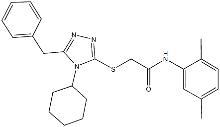 2-[(5-benzyl-4-cyclohexyl-4H-1,2,4-triazol-3-yl)sulfanyl]-N-(2,5-dimethylphenyl)acetamide Struktur