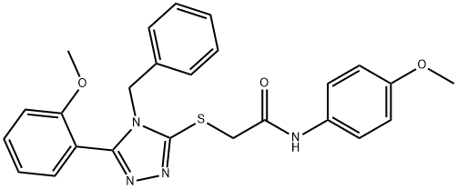 2-{[4-benzyl-5-(2-methoxyphenyl)-4H-1,2,4-triazol-3-yl]sulfanyl}-N-(4-methoxyphenyl)acetamide Struktur