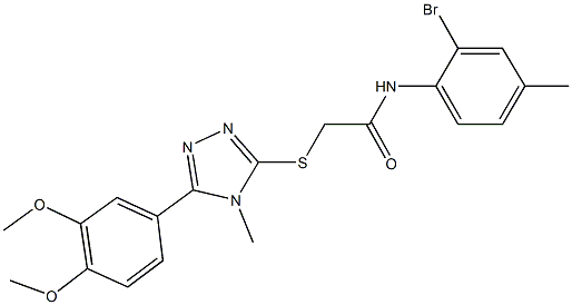 N-(2-bromo-4-methylphenyl)-2-{[5-(3,4-dimethoxyphenyl)-4-methyl-4H-1,2,4-triazol-3-yl]sulfanyl}acetamide Struktur