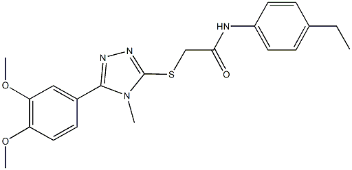 2-{[5-(3,4-dimethoxyphenyl)-4-methyl-4H-1,2,4-triazol-3-yl]sulfanyl}-N-(4-ethylphenyl)acetamide Struktur