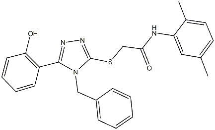 2-{[4-benzyl-5-(2-hydroxyphenyl)-4H-1,2,4-triazol-3-yl]sulfanyl}-N-(2,5-dimethylphenyl)acetamide Struktur