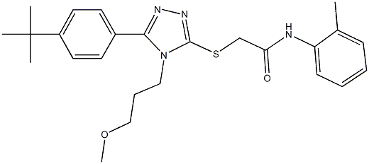 2-{[5-(4-tert-butylphenyl)-4-(3-methoxypropyl)-4H-1,2,4-triazol-3-yl]sulfanyl}-N-(2-methylphenyl)acetamide Struktur