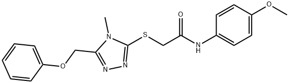 N-(4-methoxyphenyl)-2-{[4-methyl-5-(phenoxymethyl)-4H-1,2,4-triazol-3-yl]sulfanyl}acetamide Struktur