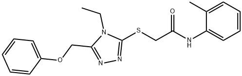 2-{[4-ethyl-5-(phenoxymethyl)-4H-1,2,4-triazol-3-yl]sulfanyl}-N-(2-methylphenyl)acetamide Struktur