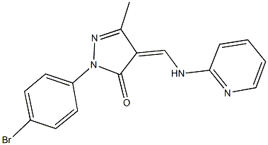 2-(4-bromophenyl)-5-methyl-4-[(2-pyridinylamino)methylene]-2,4-dihydro-3H-pyrazol-3-one Struktur