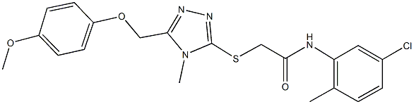 N-(5-chloro-2-methylphenyl)-2-({5-[(4-methoxyphenoxy)methyl]-4-methyl-4H-1,2,4-triazol-3-yl}sulfanyl)acetamide Struktur