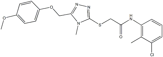 N-(3-chloro-2-methylphenyl)-2-({5-[(4-methoxyphenoxy)methyl]-4-methyl-4H-1,2,4-triazol-3-yl}sulfanyl)acetamide Struktur