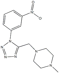 1-[(1-{3-nitrophenyl}-1H-tetraazol-5-yl)methyl]-4-methylpiperazine Struktur