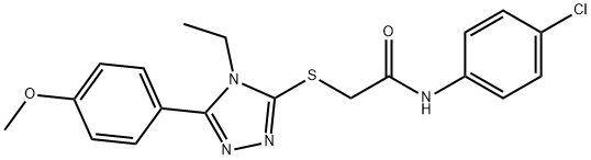 N-(4-chlorophenyl)-2-{[4-ethyl-5-(4-methoxyphenyl)-4H-1,2,4-triazol-3-yl]sulfanyl}acetamide Struktur