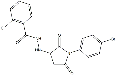 N'-[1-(4-bromophenyl)-2,5-dioxo-3-pyrrolidinyl]-2-chlorobenzohydrazide Struktur