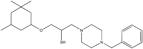 2-(4-benzyl-1-piperazinyl)-1-{[(3,3,5-trimethylcyclohexyl)oxy]methyl}ethyl hydrosulfide Struktur