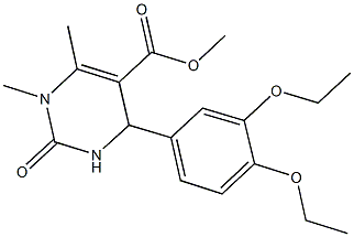 methyl 4-(3,4-diethoxyphenyl)-1,6-dimethyl-2-oxo-1,2,3,4-tetrahydro-5-pyrimidinecarboxylate Struktur