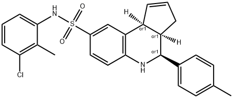 N-(3-chloro-2-methylphenyl)-4-(4-methylphenyl)-3a,4,5,9b-tetrahydro-3H-cyclopenta[c]quinoline-8-sulfonamide Struktur