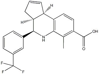 6-methyl-4-[3-(trifluoromethyl)phenyl]-3a,4,5,9b-tetrahydro-3H-cyclopenta[c]quinoline-7-carboxylic acid Struktur