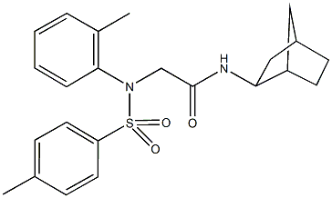 N-bicyclo[2.2.1]hept-2-yl-2-{2-methyl[(4-methylphenyl)sulfonyl]anilino}acetamide Struktur