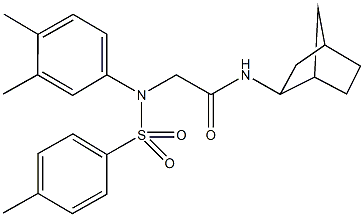 N-bicyclo[2.2.1]hept-2-yl-2-{3,4-dimethyl[(4-methylphenyl)sulfonyl]anilino}acetamide Struktur