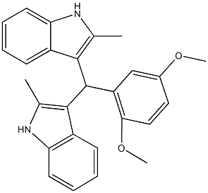 3-[(2,5-dimethoxyphenyl)(2-methyl-1H-indol-3-yl)methyl]-2-methyl-1H-indole Struktur