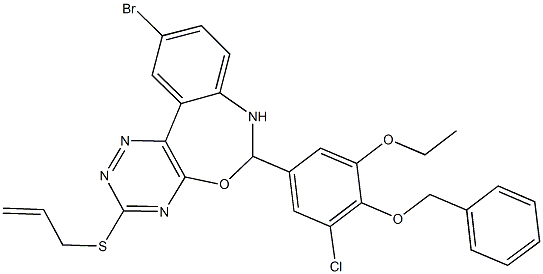 3-(allylsulfanyl)-6-[4-(benzyloxy)-3-chloro-5-ethoxyphenyl]-10-bromo-6,7-dihydro[1,2,4]triazino[5,6-d][3,1]benzoxazepine Struktur