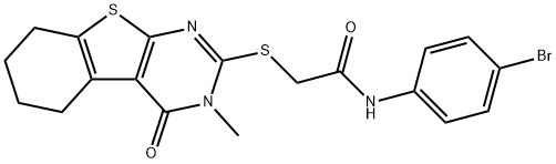 N-(4-bromophenyl)-2-[(3-methyl-4-oxo-3,4,5,6,7,8-hexahydro[1]benzothieno[2,3-d]pyrimidin-2-yl)sulfanyl]acetamide Struktur