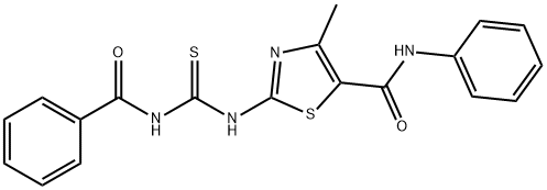 2-{[(benzoylamino)carbothioyl]amino}-4-methyl-N-phenyl-1,3-thiazole-5-carboxamide Struktur