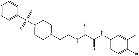 N~1~-(4-bromo-3-methylphenyl)-N~2~-{2-[4-(phenylsulfonyl)-1-piperazinyl]ethyl}ethanediamide Struktur