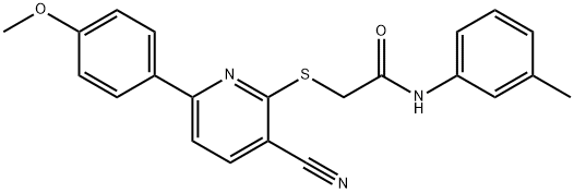 2-{[3-cyano-6-(4-methoxyphenyl)pyridin-2-yl]sulfanyl}-N-(3-methylphenyl)acetamide Struktur