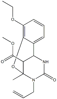 methyl 1~1~-allyl-3~3~-ethoxy-1~6~-methyl-1~2~-oxo-1~1~,1~2~,1~3~,1~4~,1~5~,1~6~-hexahydro-3(1,2)-benza-2-oxa-1(4,6)-pyrimidinacyclopropaphane-1~5~-carboxylate Struktur