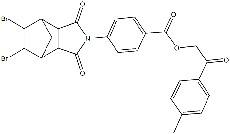 2-(4-methylphenyl)-2-oxoethyl 4-(8,9-dibromo-3,5-dioxo-4-azatricyclo[5.2.1.0~2,6~]dec-4-yl)benzoate Struktur