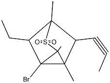 1-bromo-7-ethyl-2,4,6-trimethyl-5-(1-propynyl)-3-thiatricyclo[2.2.1.0~2,6~]heptane 3,3-dioxide Struktur