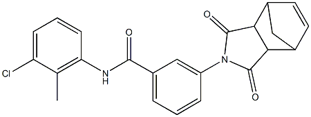 N-(3-chloro-2-methylphenyl)-3-(3,5-dioxo-4-azatricyclo[5.2.1.0~2,6~]dec-8-en-4-yl)benzamide Struktur