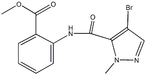 methyl 2-{[(4-bromo-1-methyl-1H-pyrazol-5-yl)carbonyl]amino}benzoate Struktur